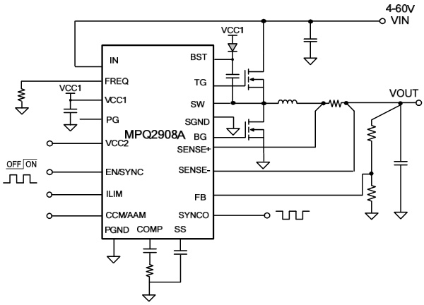 MPS(芯源)的MPQ2908AGL-AEC1-Z系统框图