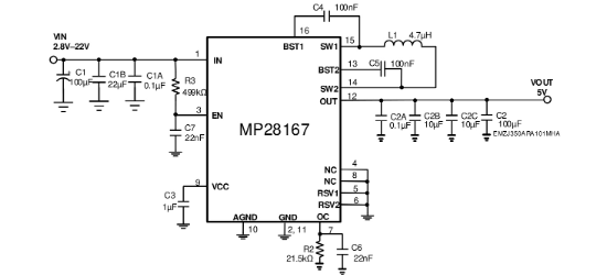 MPS(芯源)的MP28167GQ-Z系统框图