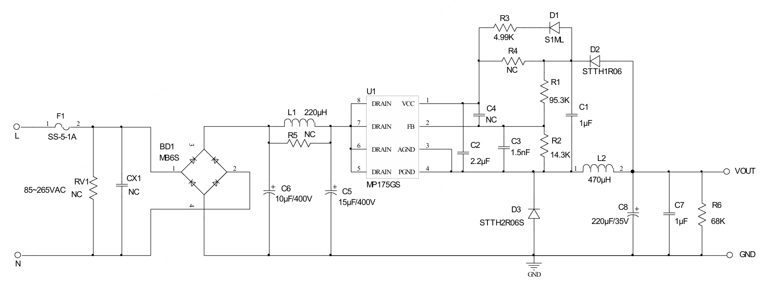 MPS(芯源)的MP175GS-Z系统框图