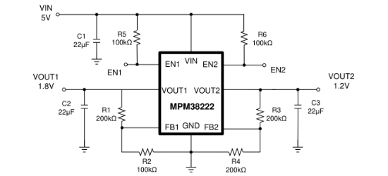 MPS(芯源)的MPM38222GR-Z系统框图
