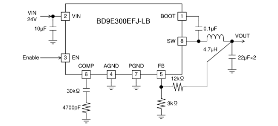 ROHM(罗姆)的BD9E300EFJ-LBE2系统框图