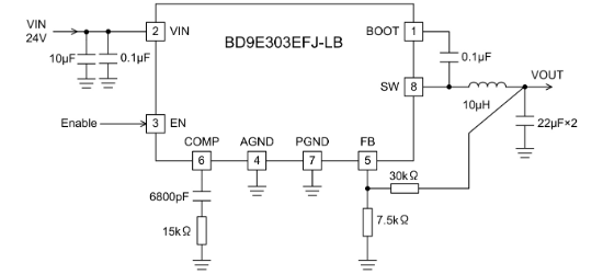 ROHM(罗姆)的BD9E303EFJ-LBE2系统框图