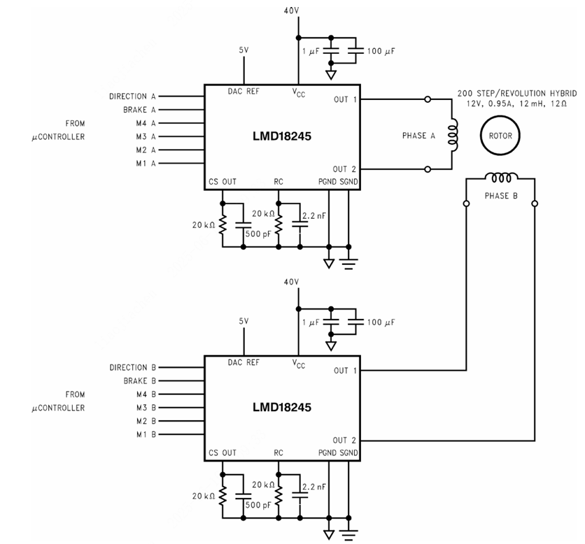 TI(德州仪器)的LMD18245T/NOPB系统框图