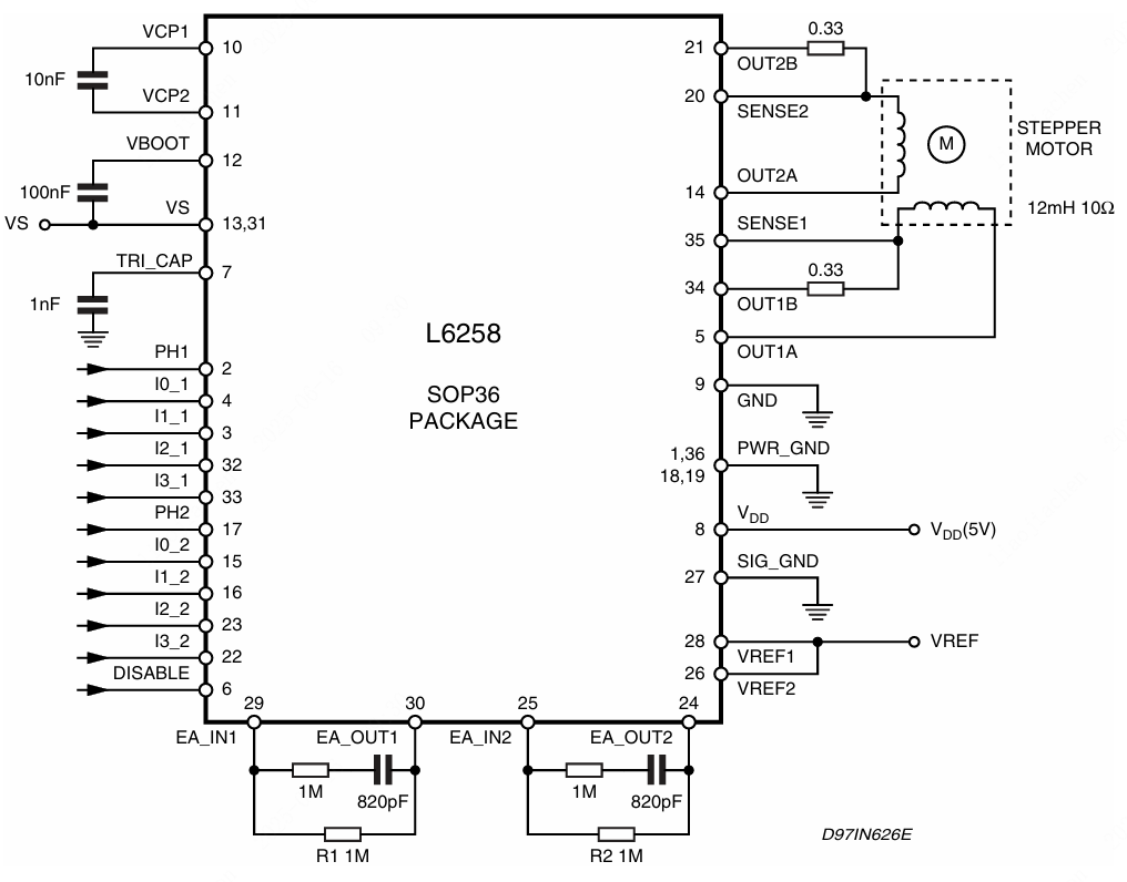 ST(意法半导体)的E-L6258系统框图