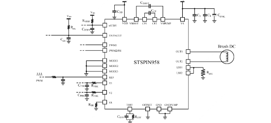 ST(意法半导体)的STSPIN958TR系统框图