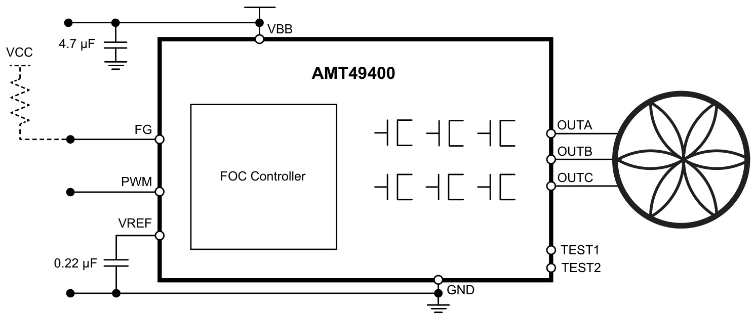 ALLEGRO(美国埃戈罗)的AMT49400GLKATR系统框图