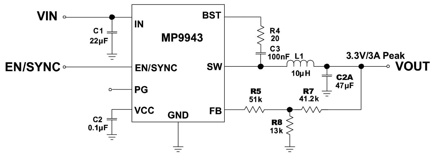 MPS(芯源)的MP9943GQ-Z系统框图