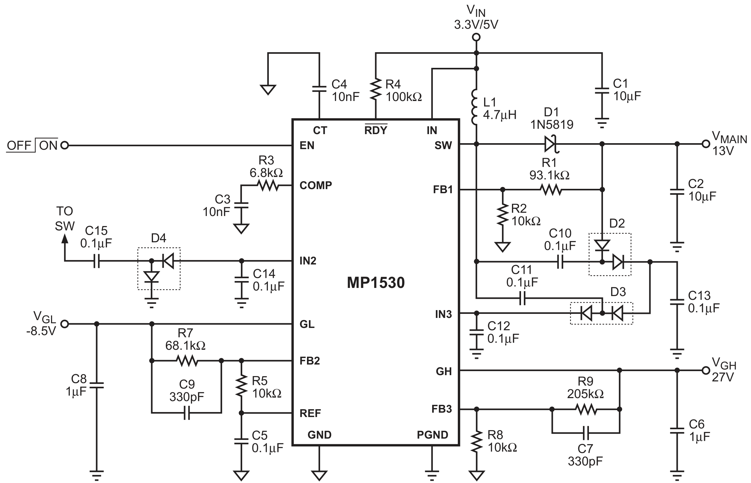 MPS(芯源)的MP1530DM-LF-Z系统框图