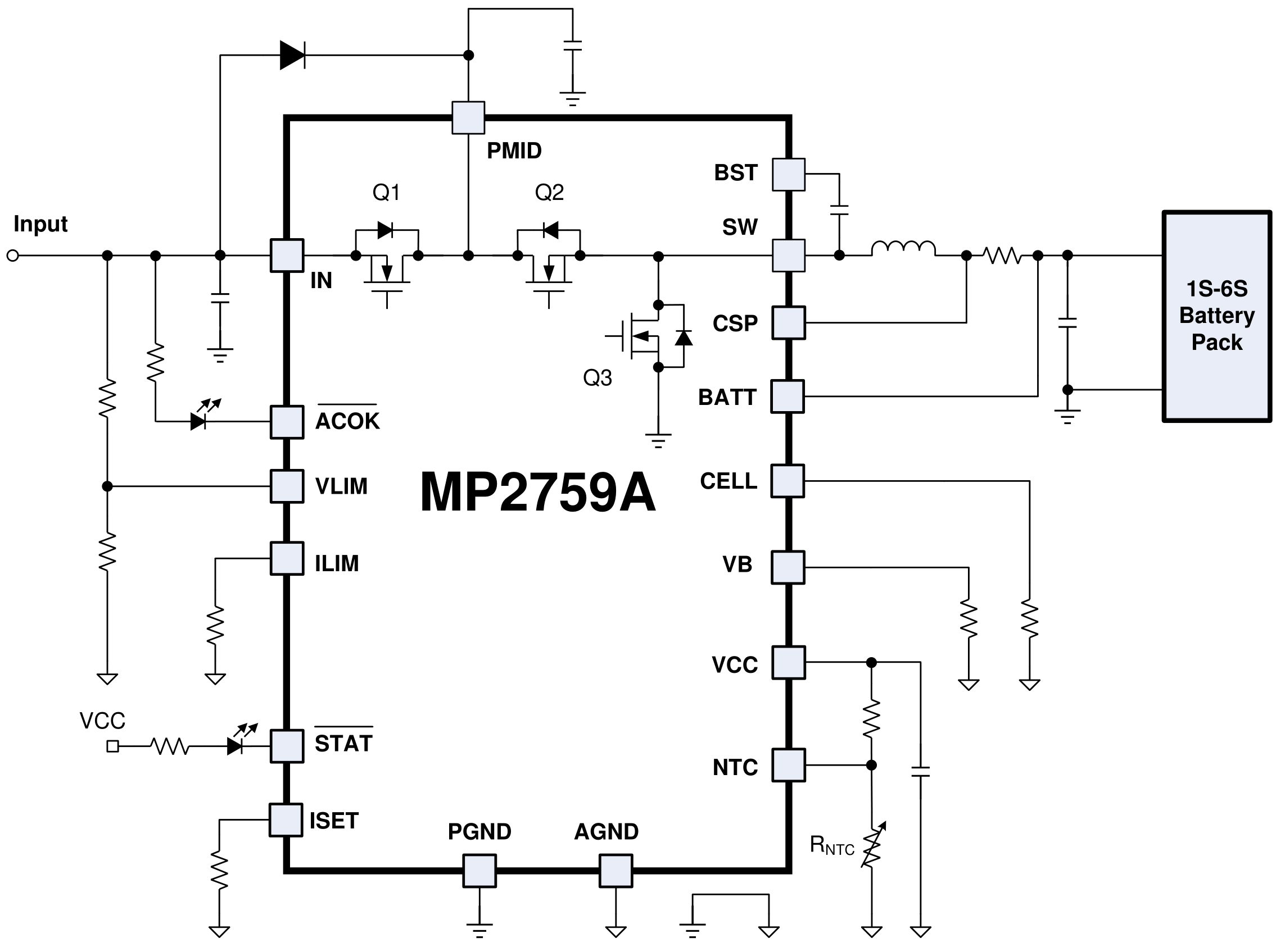 MPS(芯源)的MP2759AGQ-0000-Z系统框图