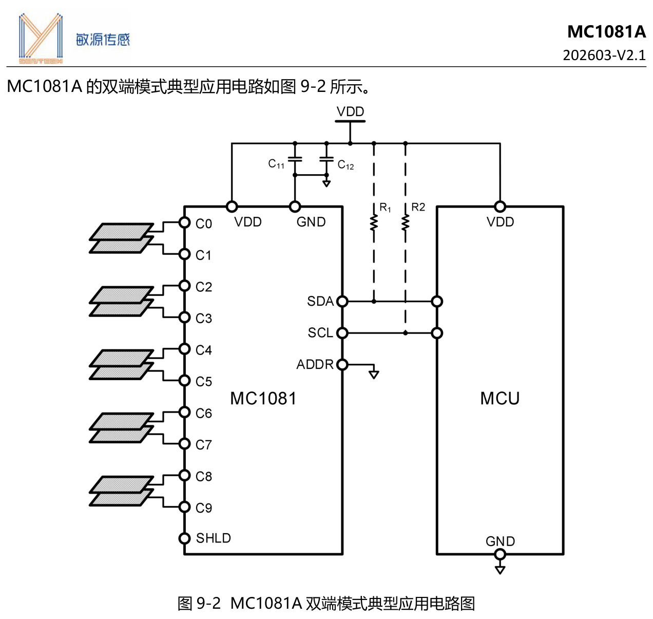 Mysentech(敏源传感)的MC1081A系统框图