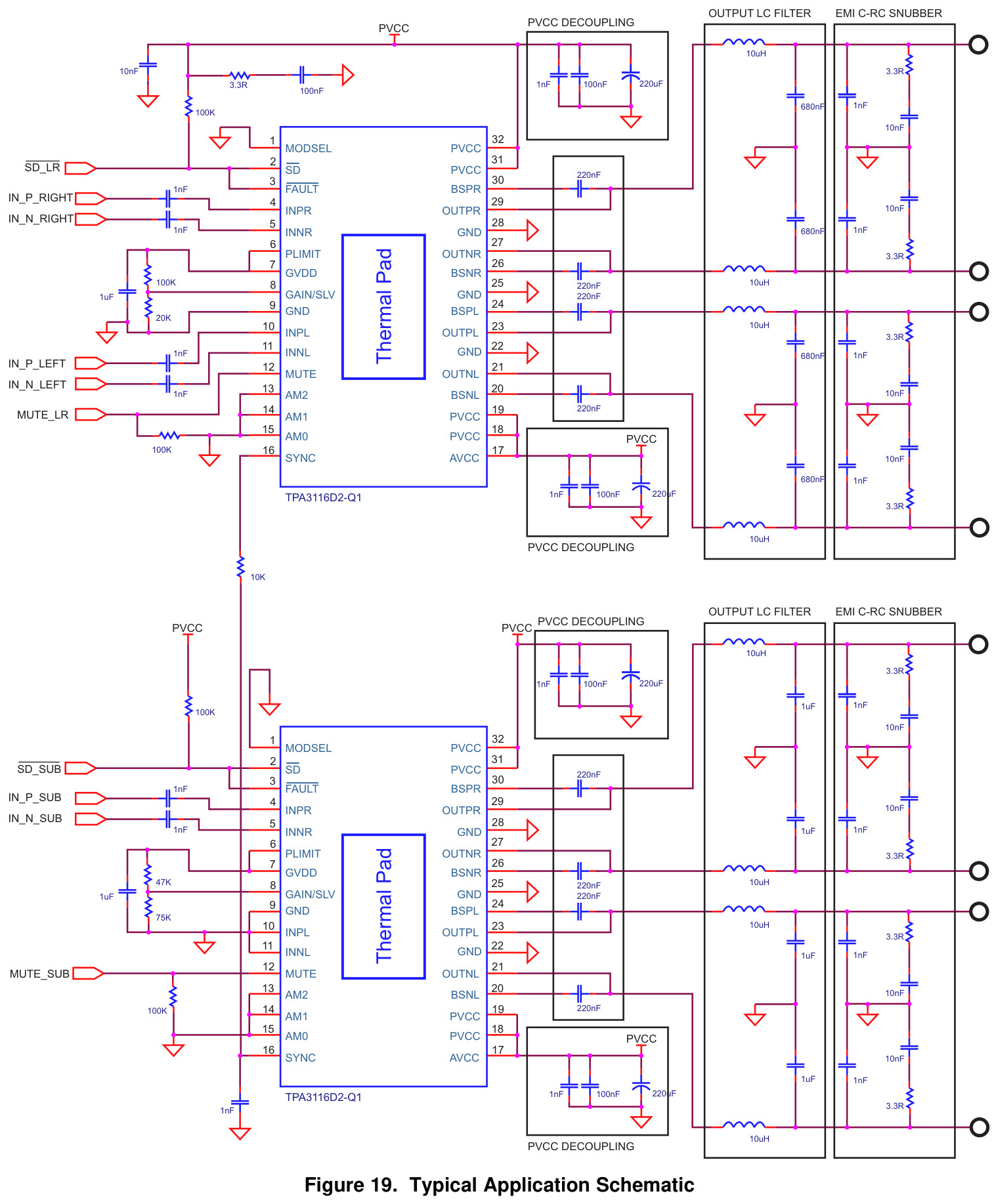 TI(德州仪器)的TPA3116D2QDADRQ1系统框图