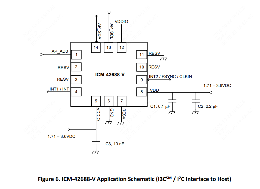 TDK InvenSense(应美盛)的ICM-42688-V系统框图