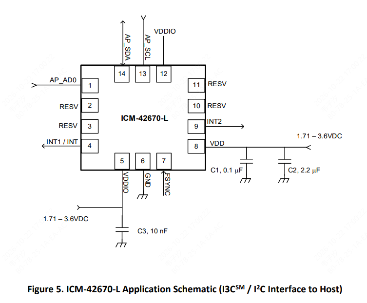 TDK InvenSense(应美盛)的ICM-42670-L系统框图