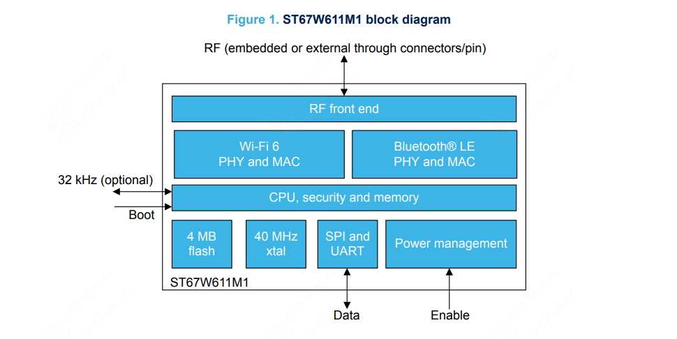 ST(意法半导体)的ST67W611M1A6BTR系统框图