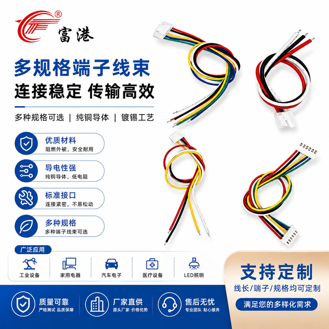 富港电子:精密板对板连接器线束新品|1.0mm到2.54mm,适配多场景设备内部连接