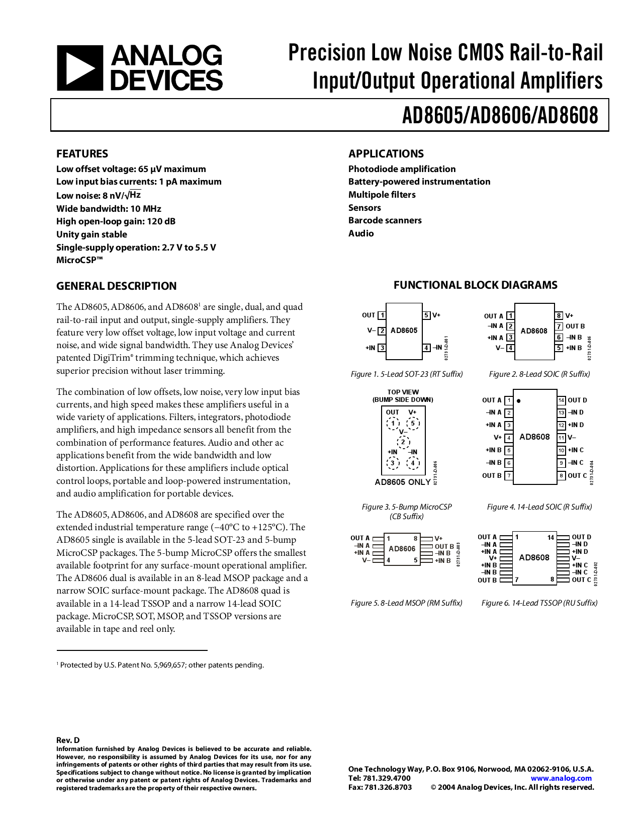 AD8605ARTZ-REEL7_（ADI(亚德诺)/LINEAR）AD8605ARTZ-REEL7中文资料_价格_PDF手册-立创电子商城