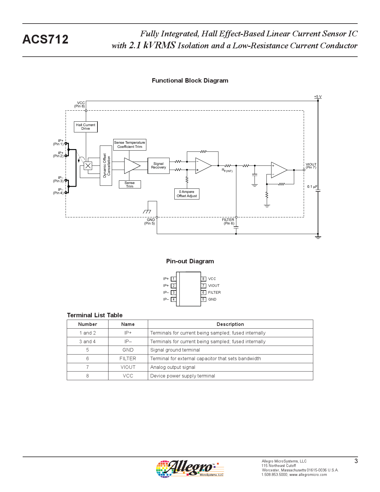 thumbnail image 2 of ACS712TELC-20A Current Sensor IC – Allegro ACS712ELCTR-20A-T SOP-8 – 1 Piece 2 of 6