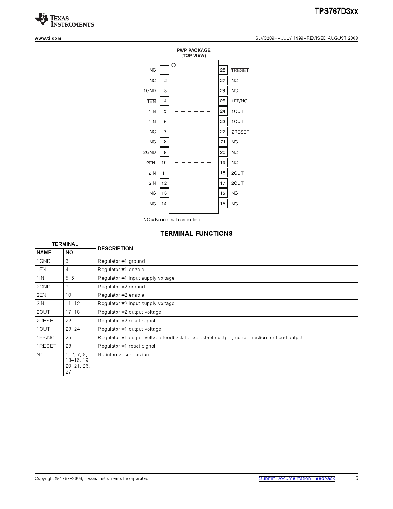 TPS767D301PWPR_（TI(德州仪器)）TPS767D301PWPR中文资料_价格_PDF手册-立创电子商城
