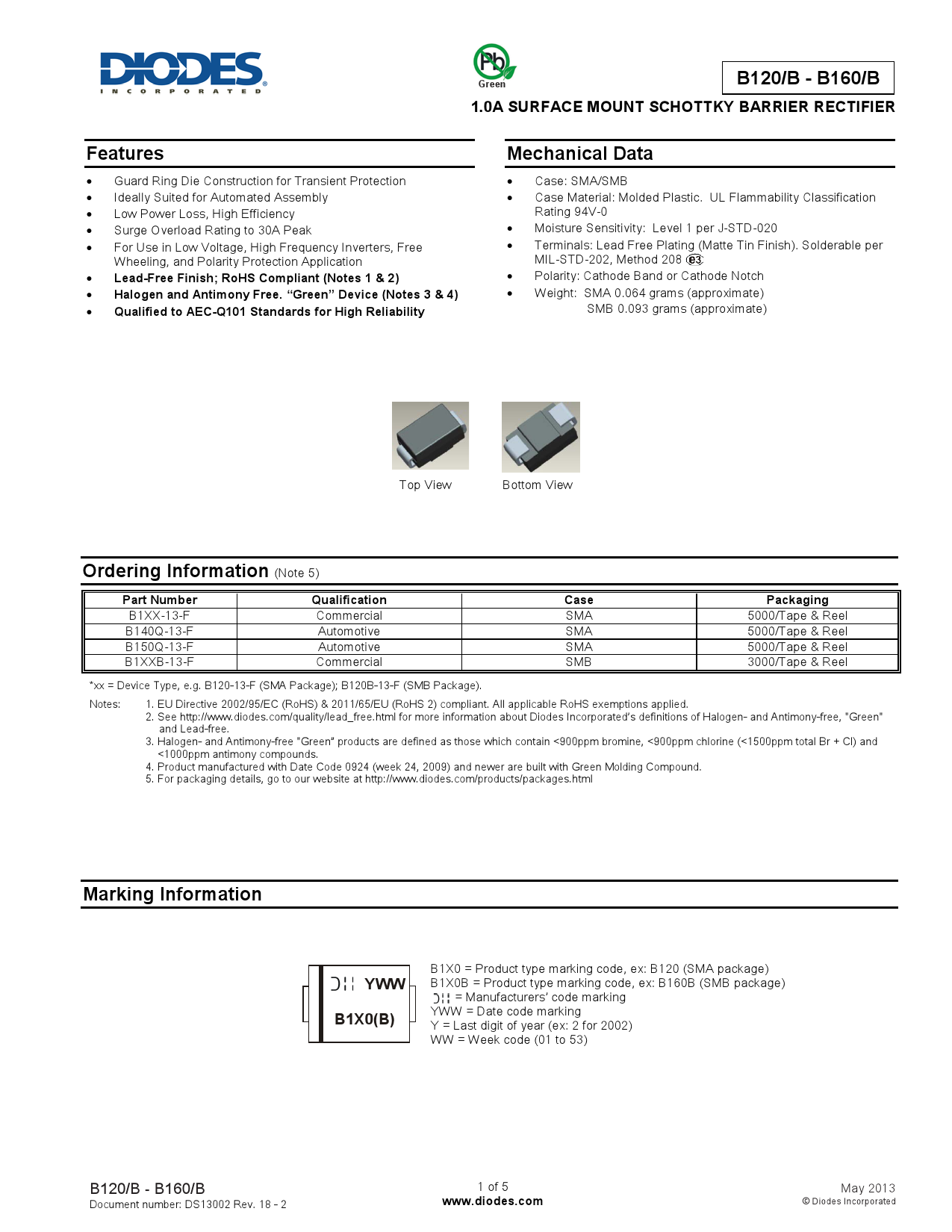 B16013F_（DIODES(美台)）B16013F中文资料_价格_PDF手册立创电子商城