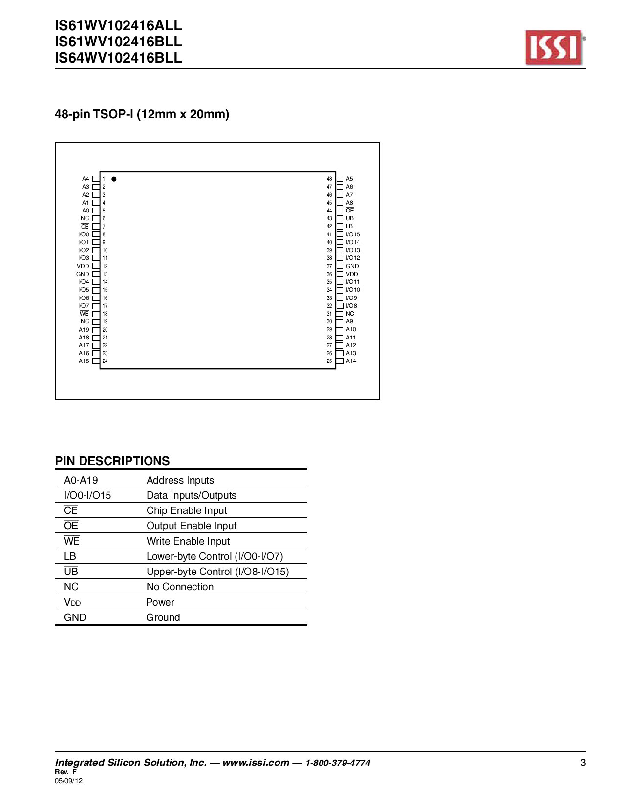 Issi Lab Model V6 IS61WV102416BLL-10TLI_(ISSI(美国芯成))IS61WV102416BLL-10TLI中文资料_价格_PDF手册-立创电子商城