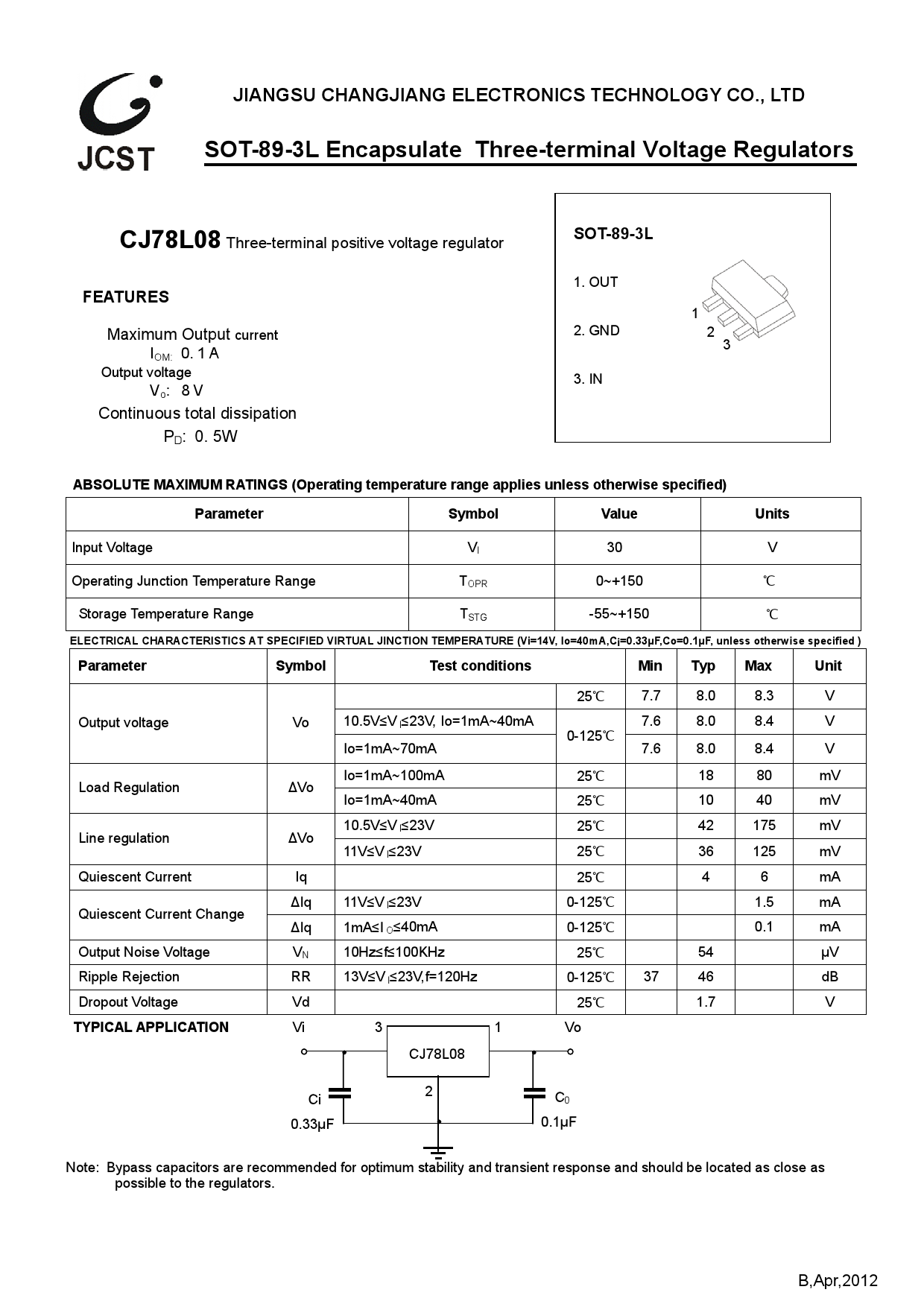 cj78l08_(cj(江苏长电/长晶))cj78l08中文资料_价格_pdf手册-立创电子