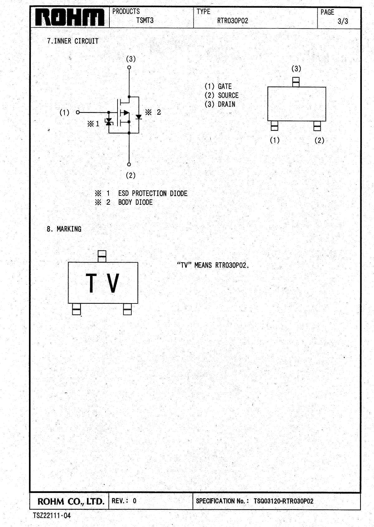 RTR030P02TL_（ROHM(罗姆)）RTR030P02TL中文资料_价格_PDF手册-立创电子商城