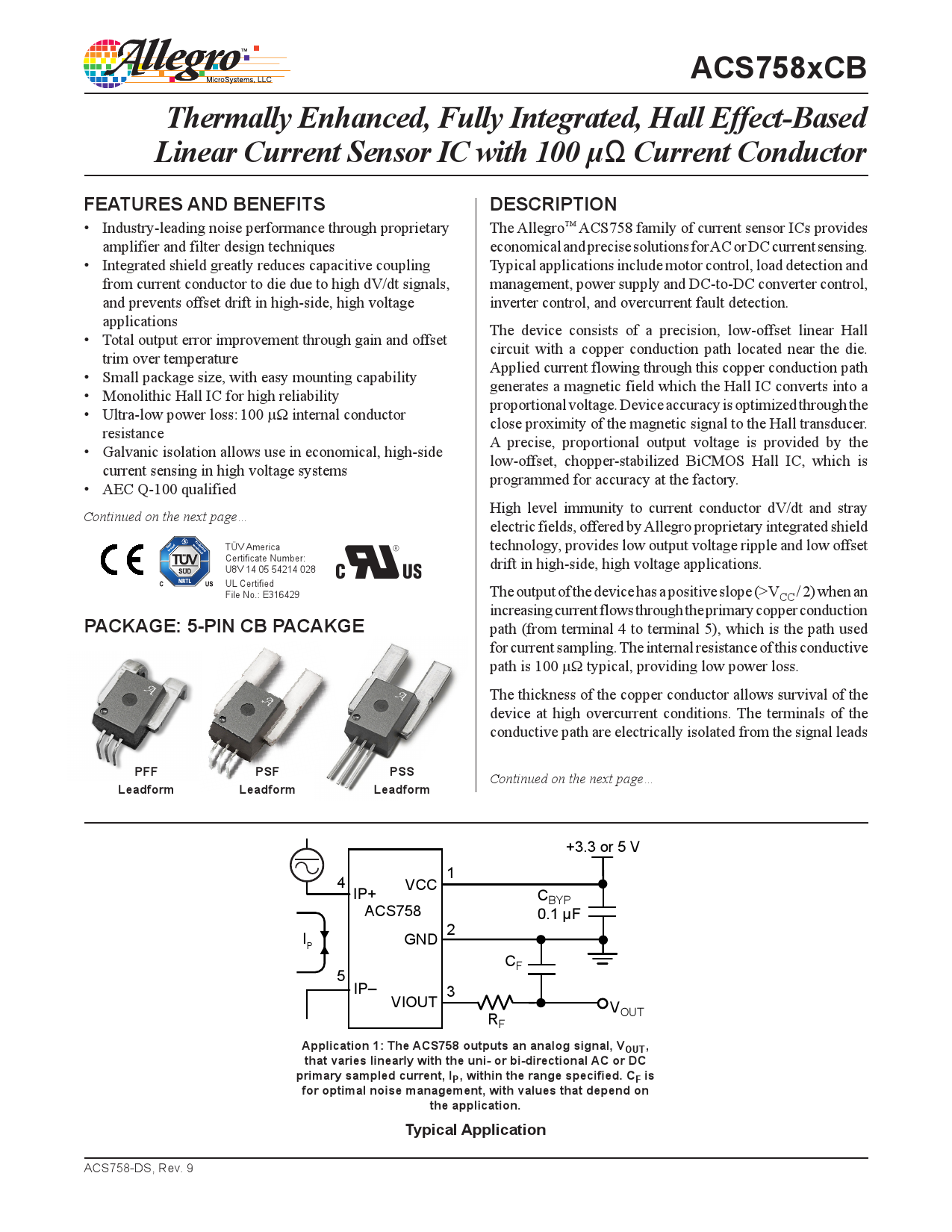 ACS758LCB-100B-PFF-T_（ALLEGRO(美国埃戈罗)）ACS758LCB-100B-PFF-T中文资料_价格_PDF手册 ...