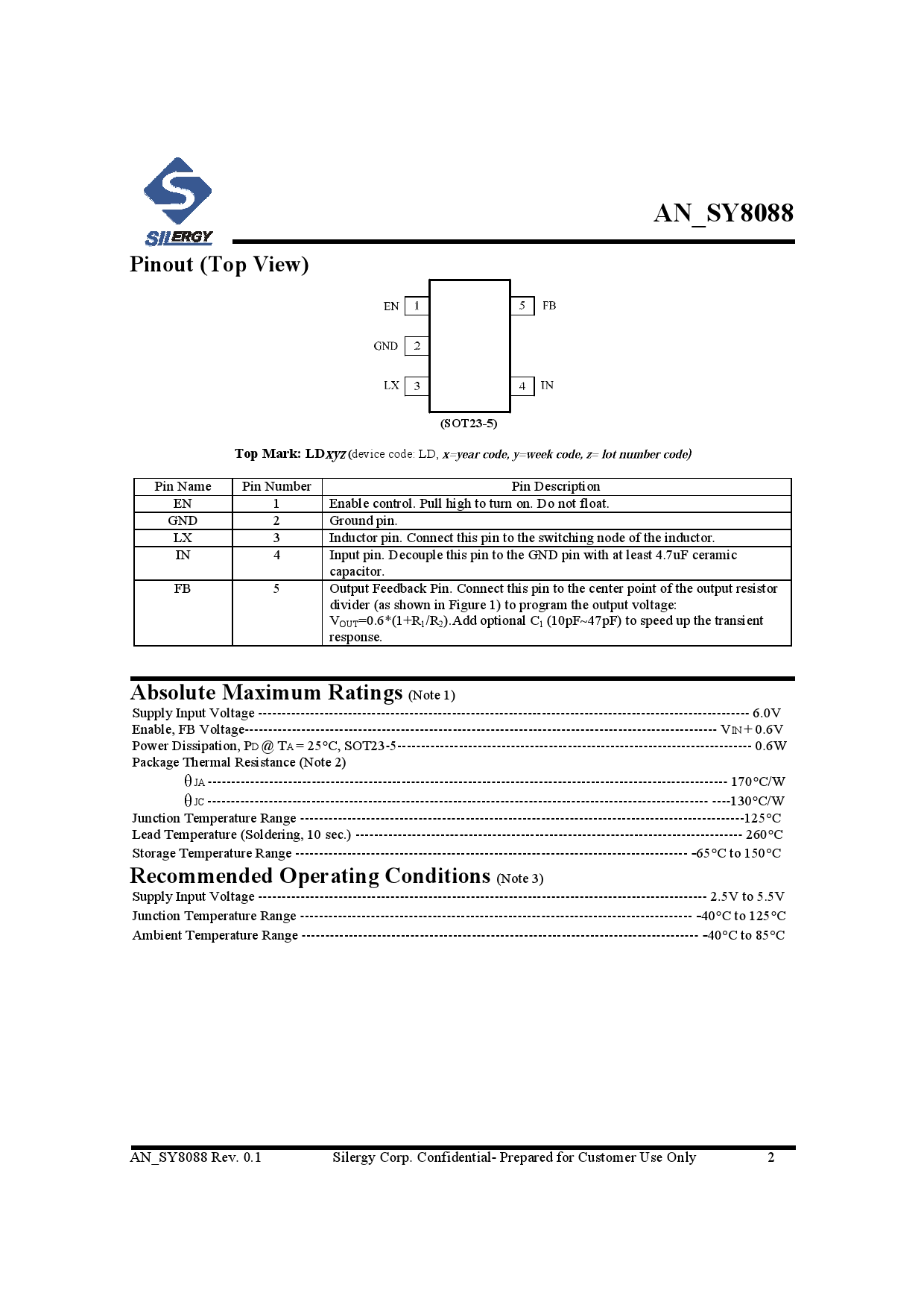 SY8088AAC_（silergy(矽力杰)）SY8088AAC中文资料_价格_PDF手册-立创电子商城