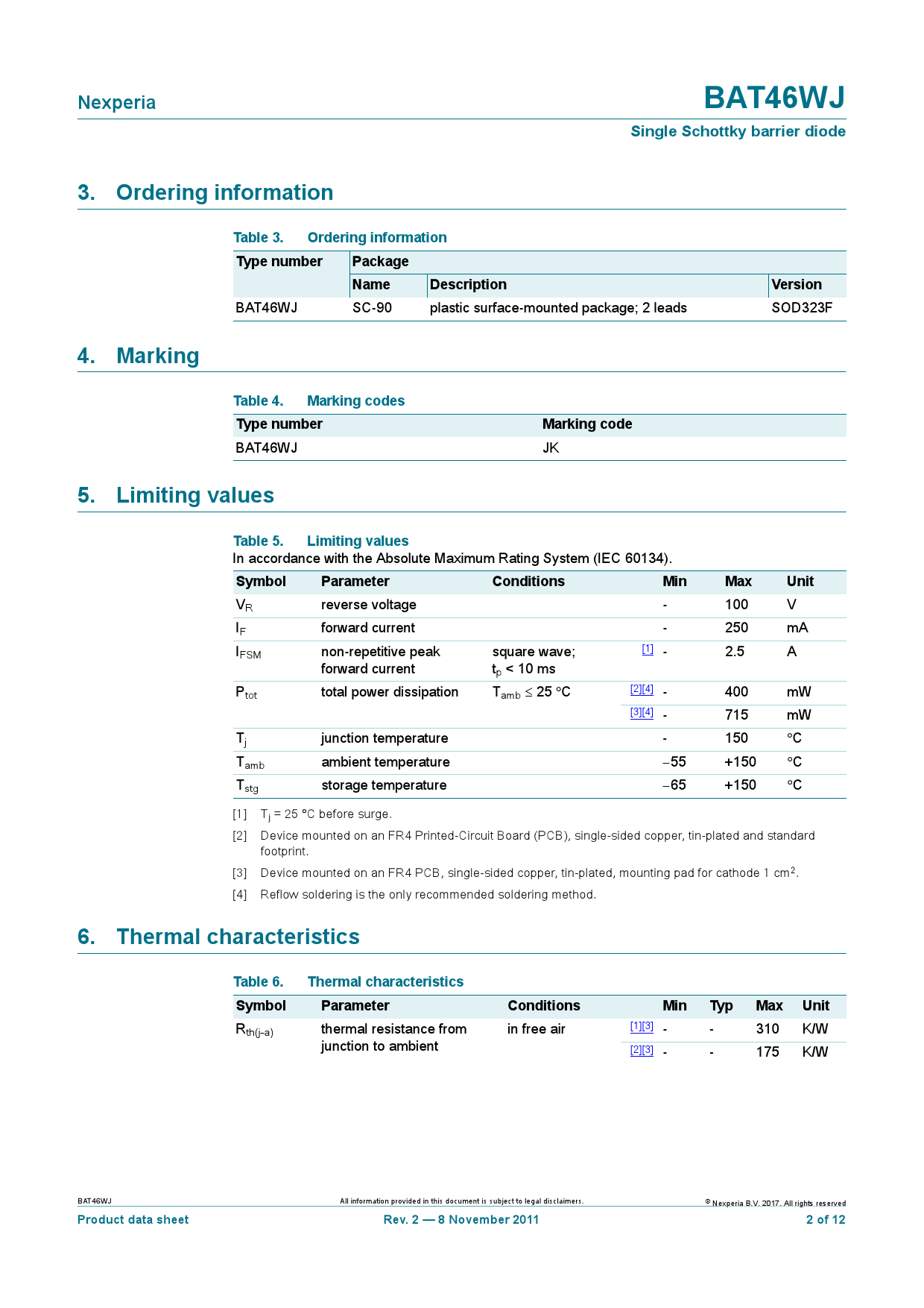 Bat46 BAT46WJ,115_(Nexperia(安世))BAT46WJ,115中文资料_价格_PDF手册-立创电子商城