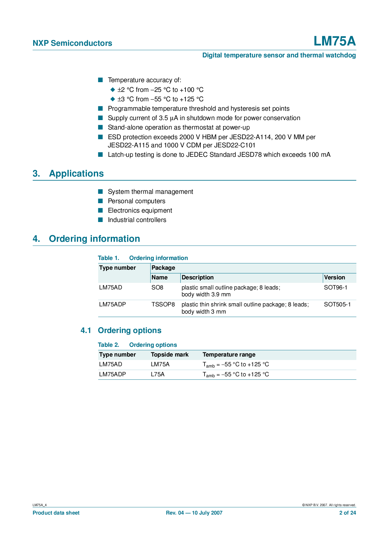 LM75AD,118_（NXP(恩智浦)）LM75AD,118中文资料_价格_PDF手册-立创电子商城