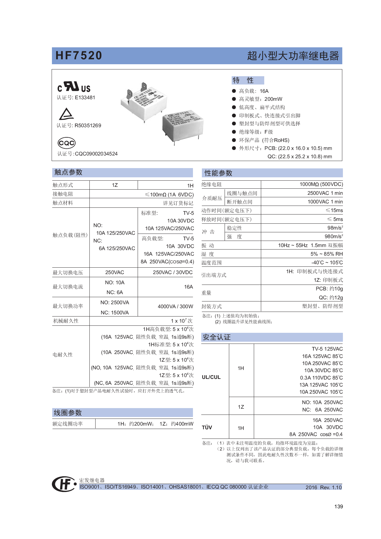 Hf7520 реле datasheet