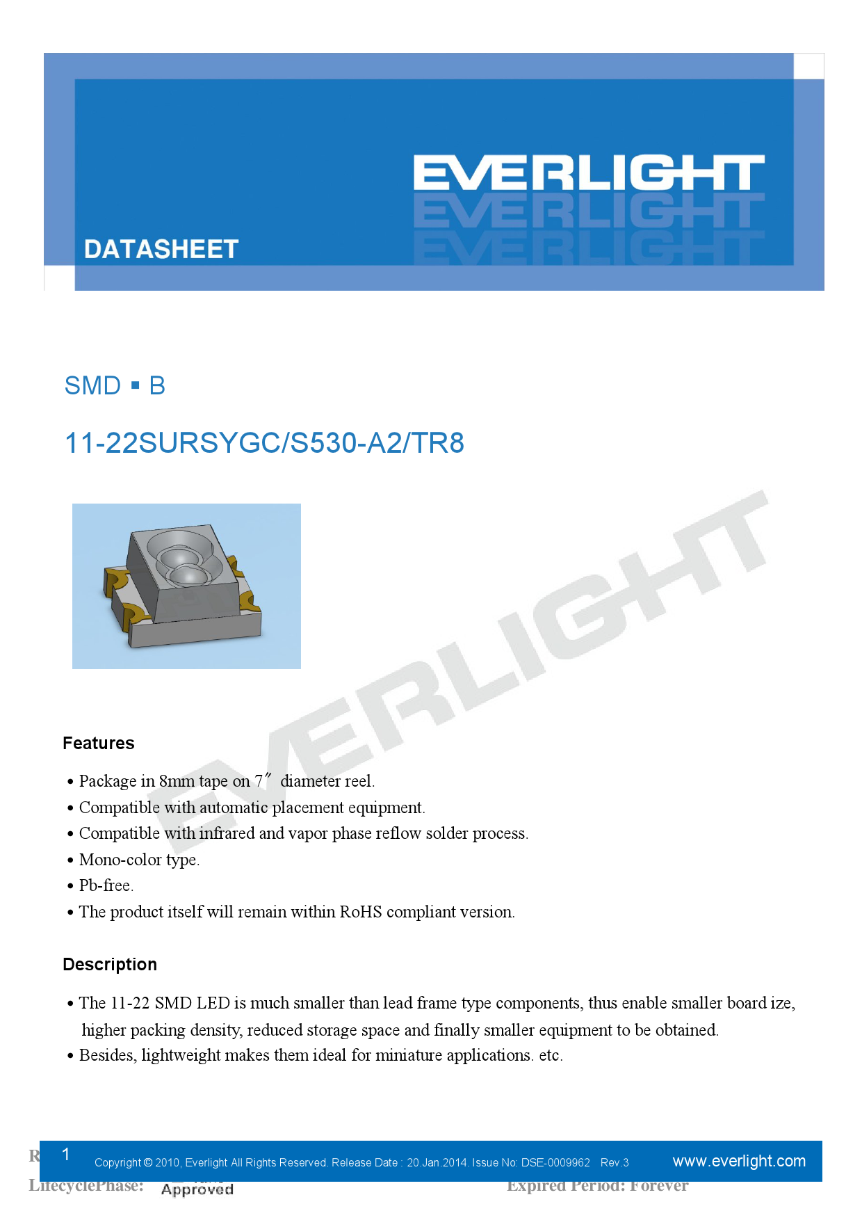 11 22sursygc S530 A2 Tr8 （everlight 亿光 ）11 22sursygc S530 A2 Tr8中文资料 价格