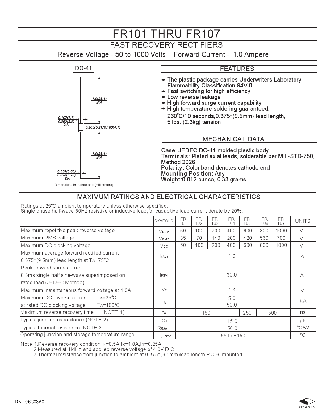 FR103_（星海）FR103中文资料_价格_PDF手册-立创电子商城