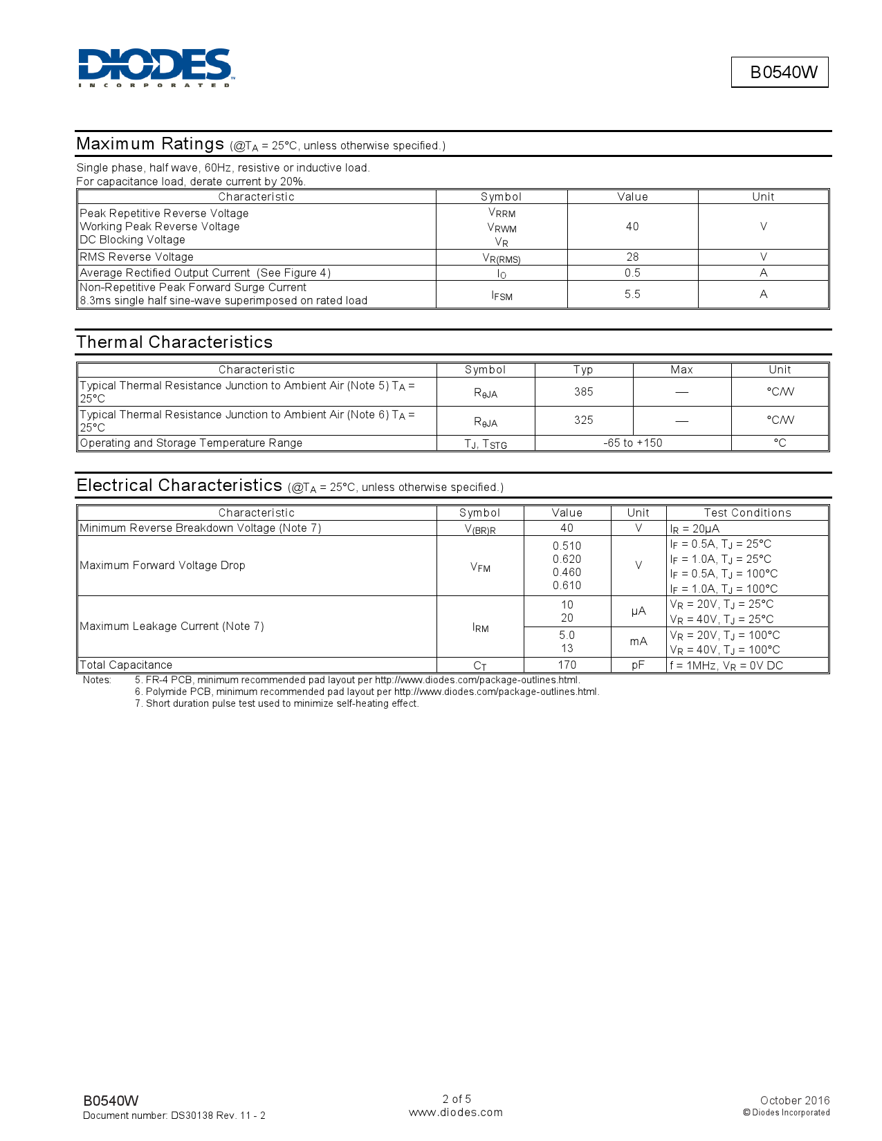 B0540W-7-F_（DIODES(美台)）B0540W-7-F中文资料_价格_PDF手册-立创电子商城