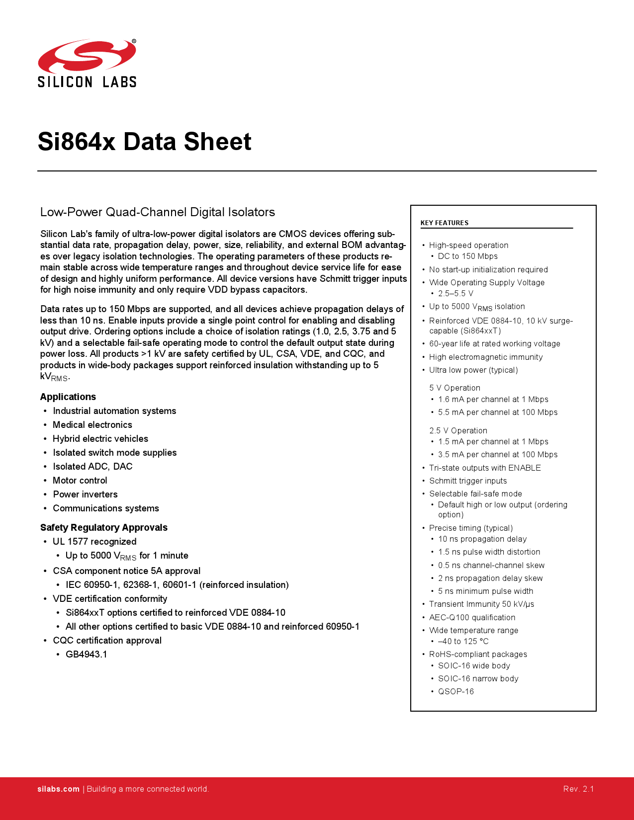 SI8642ED-B-ISR_（SILICON LABS(芯科)）SI8642ED-B-ISR中文资料_价格_PDF手册-立创电子商城