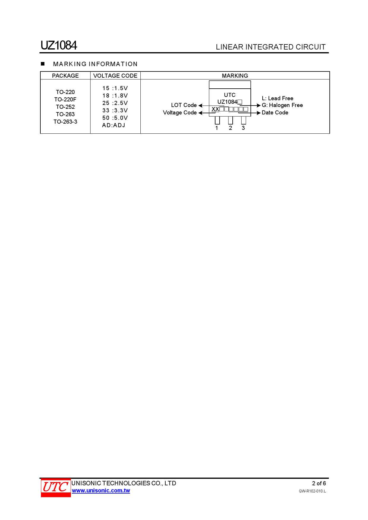 UZ1084L-33-TQ2-R_（UTC(友顺)）UZ1084L-33-TQ2-R中文资料_价格_PDF手册-立创电子商城