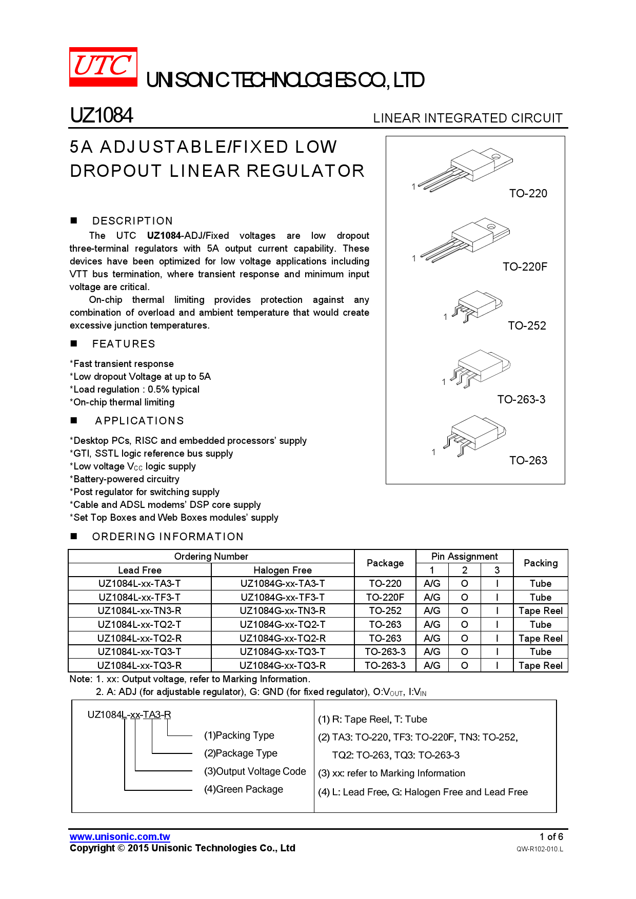 UZ1084L-33-TQ2-T_（UTC(友顺)）UZ1084L-33-TQ2-T中文资料_价格_PDF手册-立创电子商城
