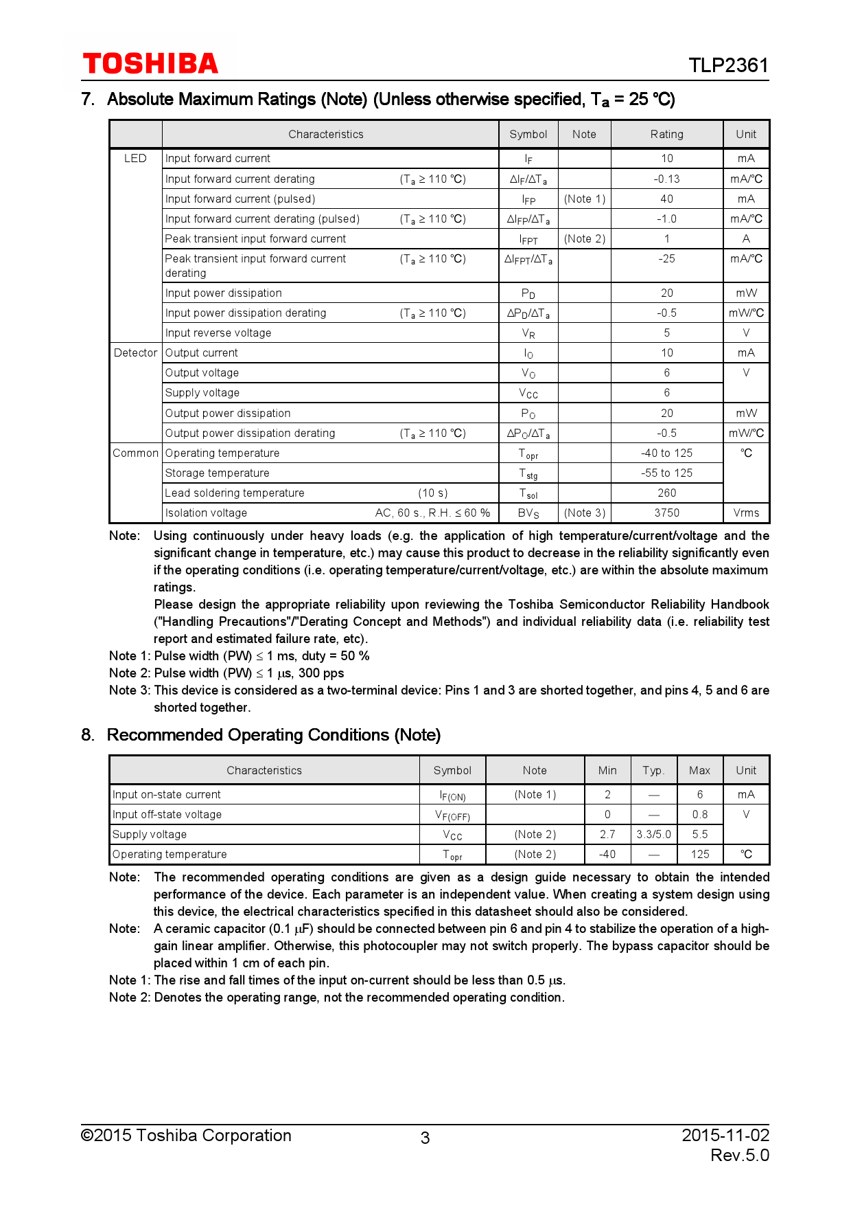 TLP2361 (V4-TPL,E OPTOISO 3.75KV PSH PULL SO6-5