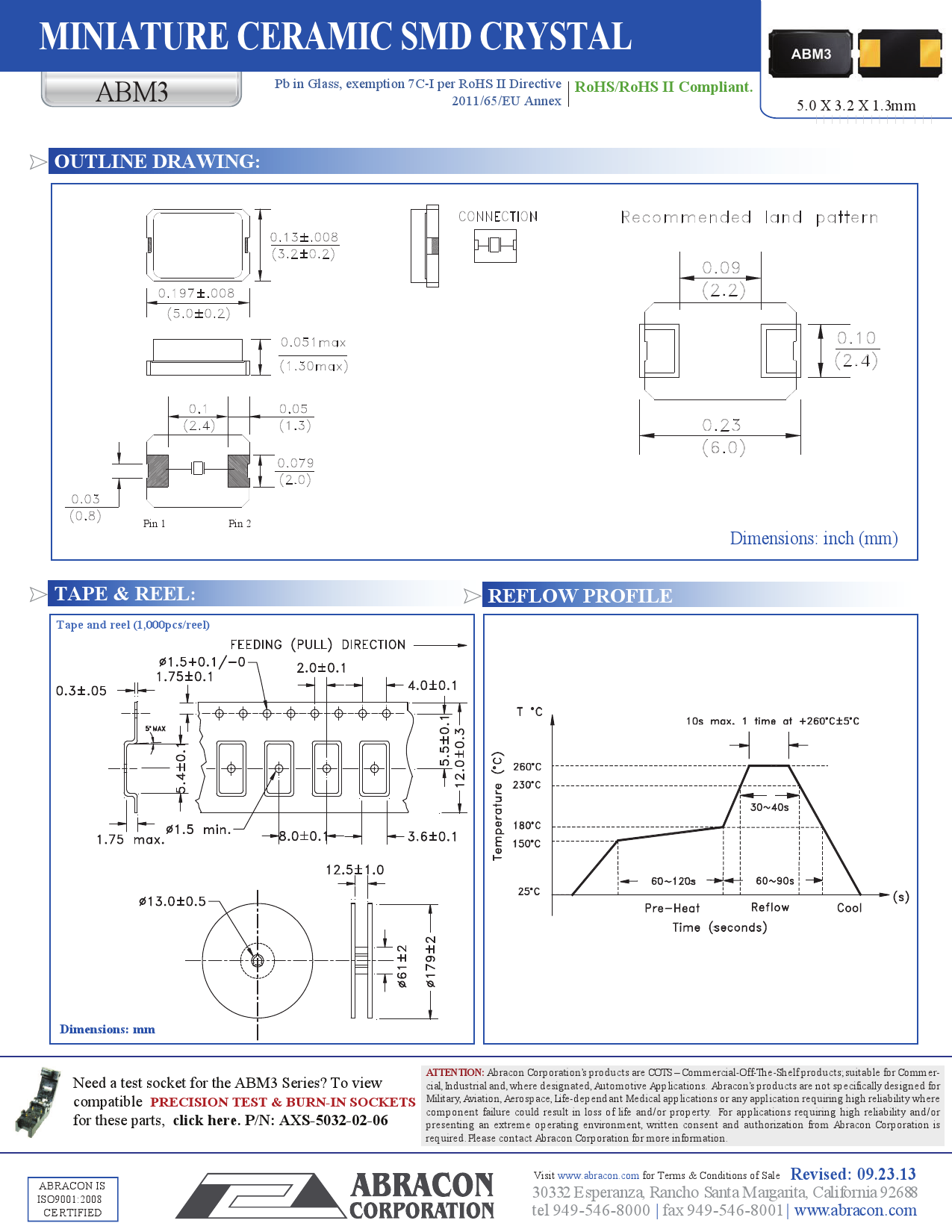 Quarzo SMD ABRACON ABM3-12.000MHZ-D2Y 12 MHz 18pF 5x3,2mm