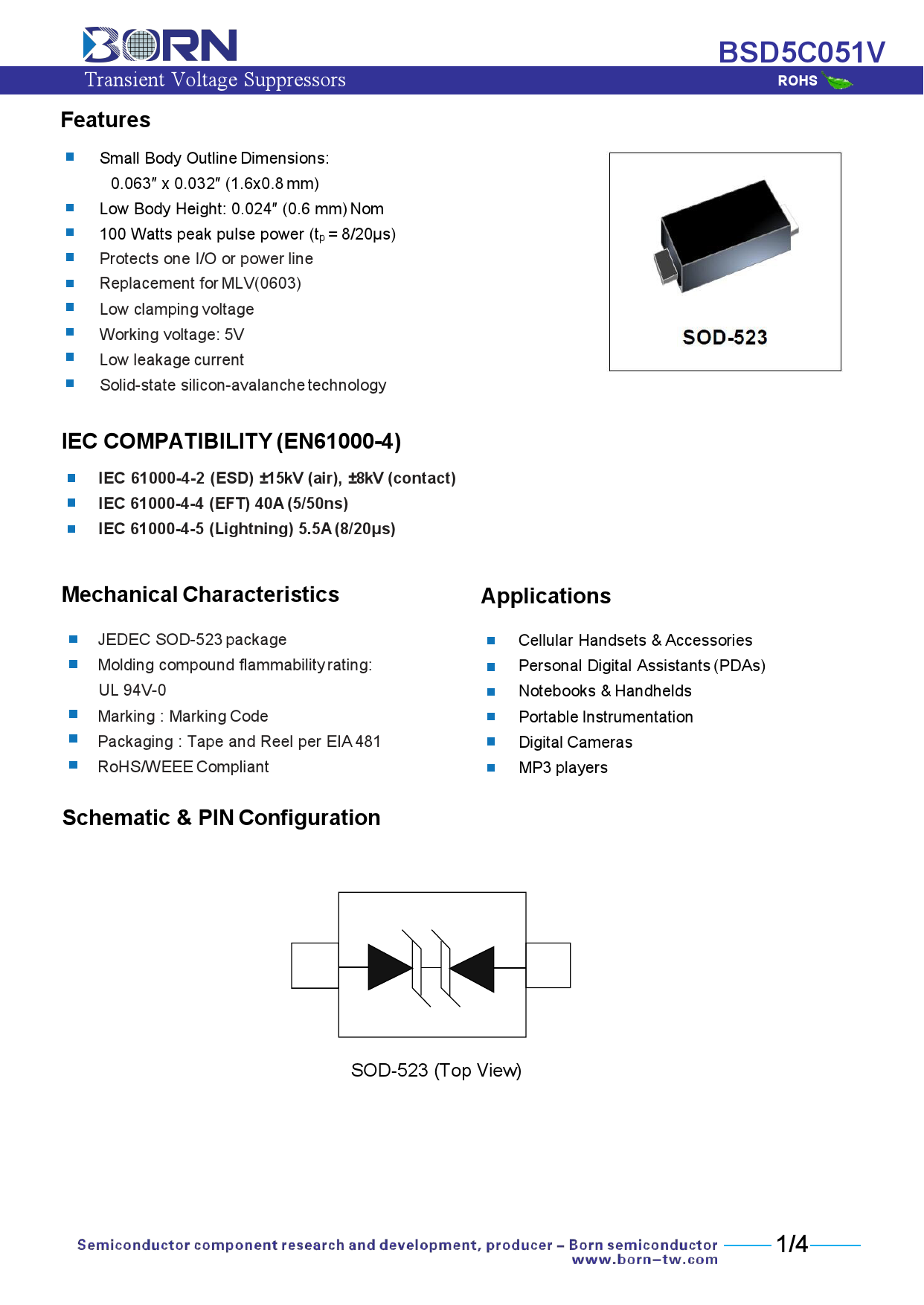 BSD5C051V_（BORN伯恩半导体）BSD5C051V中文资料_价格_PDF手册-立创电子商城