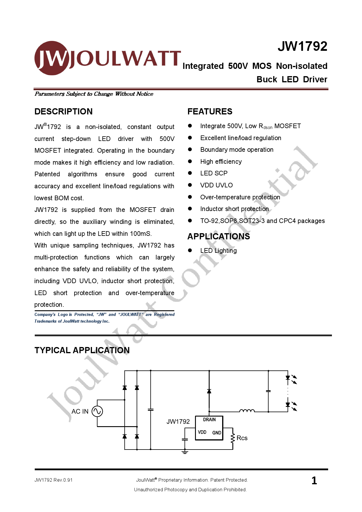 jw1792_(joulwatt(杰华特))jw1792中文资料_价格_pdf手册-立创电子