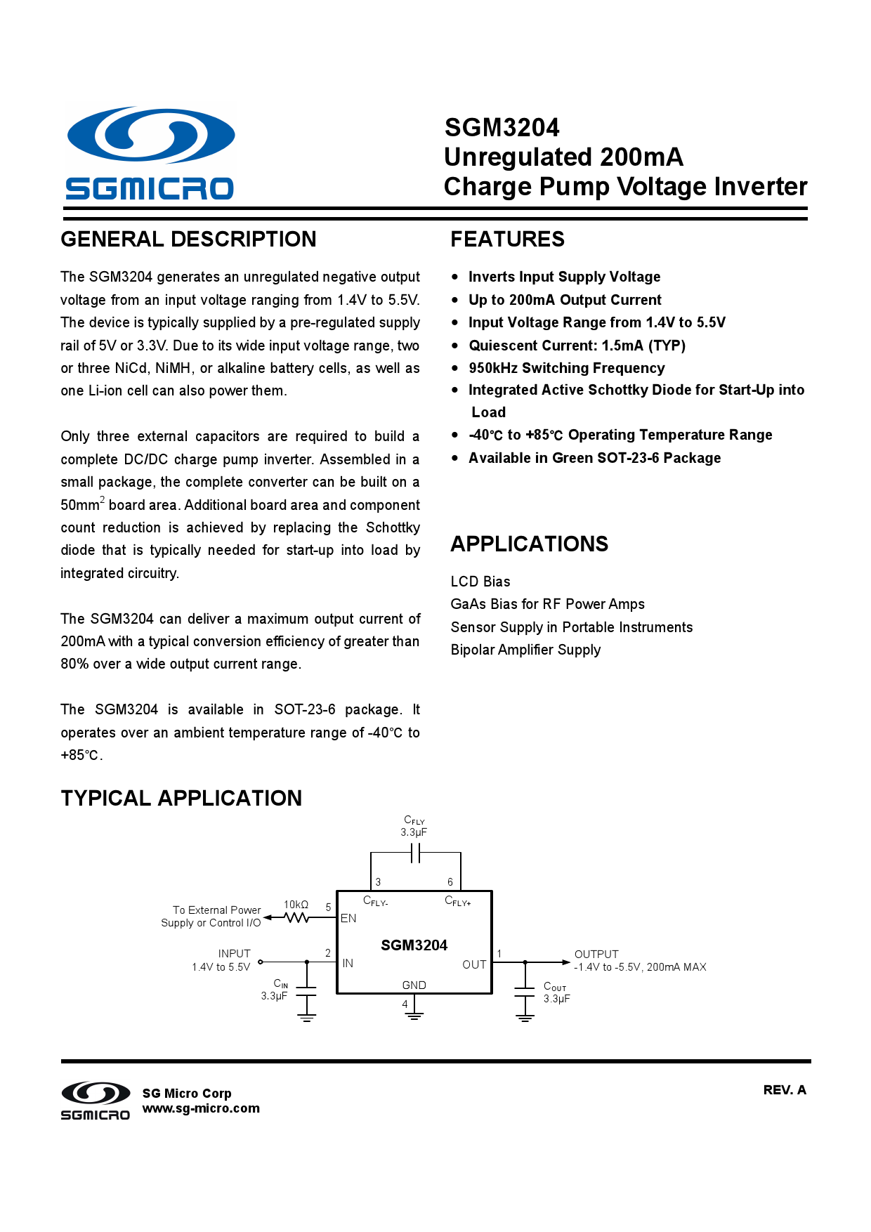 sgm3204yn6g/tr数据手册pdf下载数据手册pdf封装:sot-23-6工作温度