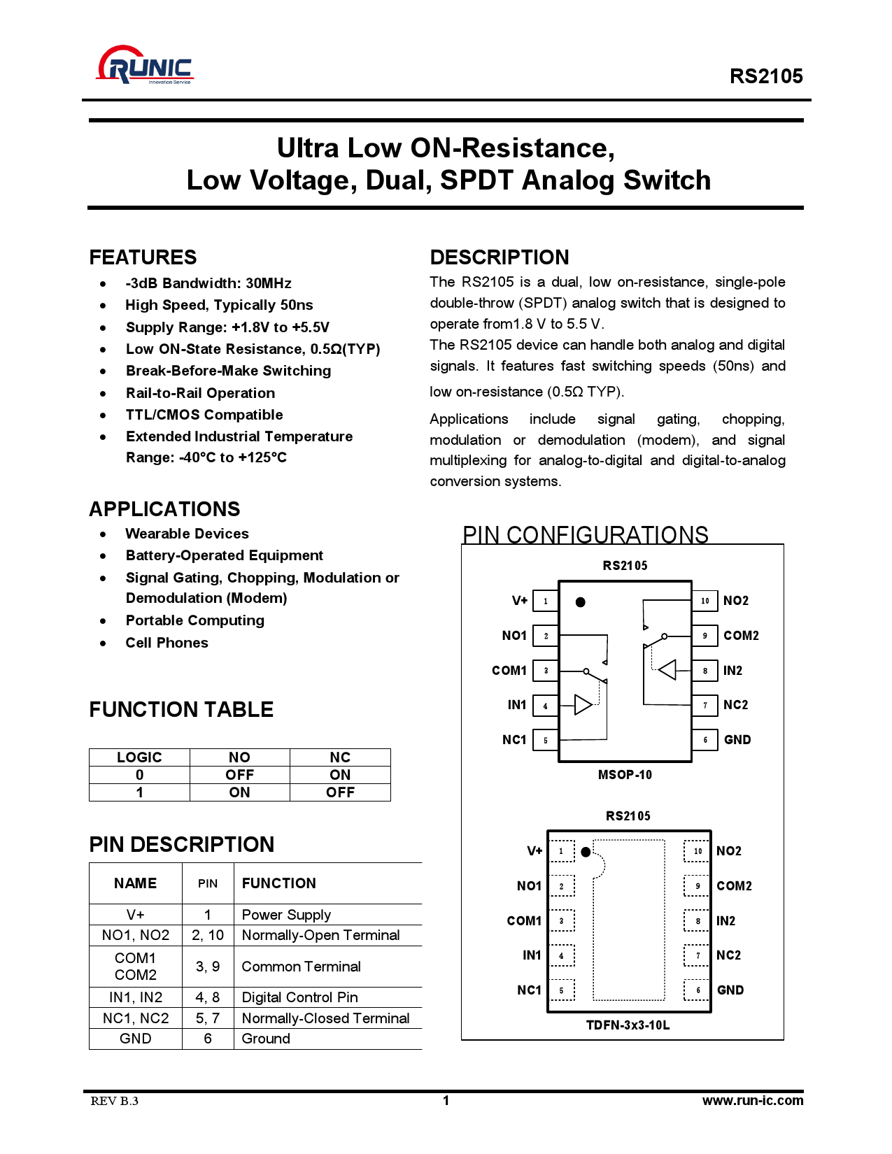 RS2105XN_（RUNIC(润石)）RS2105XN中文资料_价格_PDF手册-立创电子商城