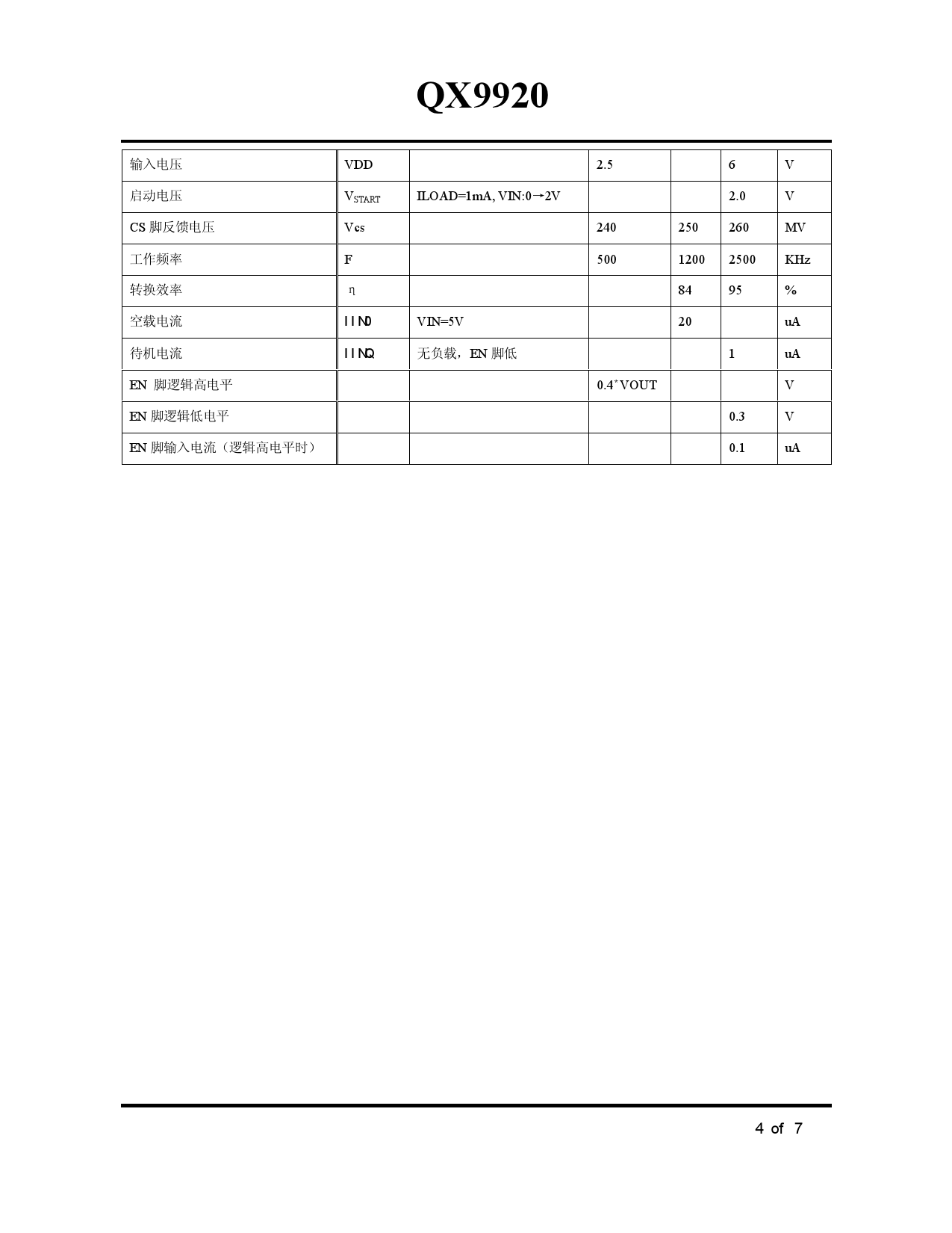 QX9920_（泉芯）QX9920中文资料_价格_PDF手册-立创电子商城