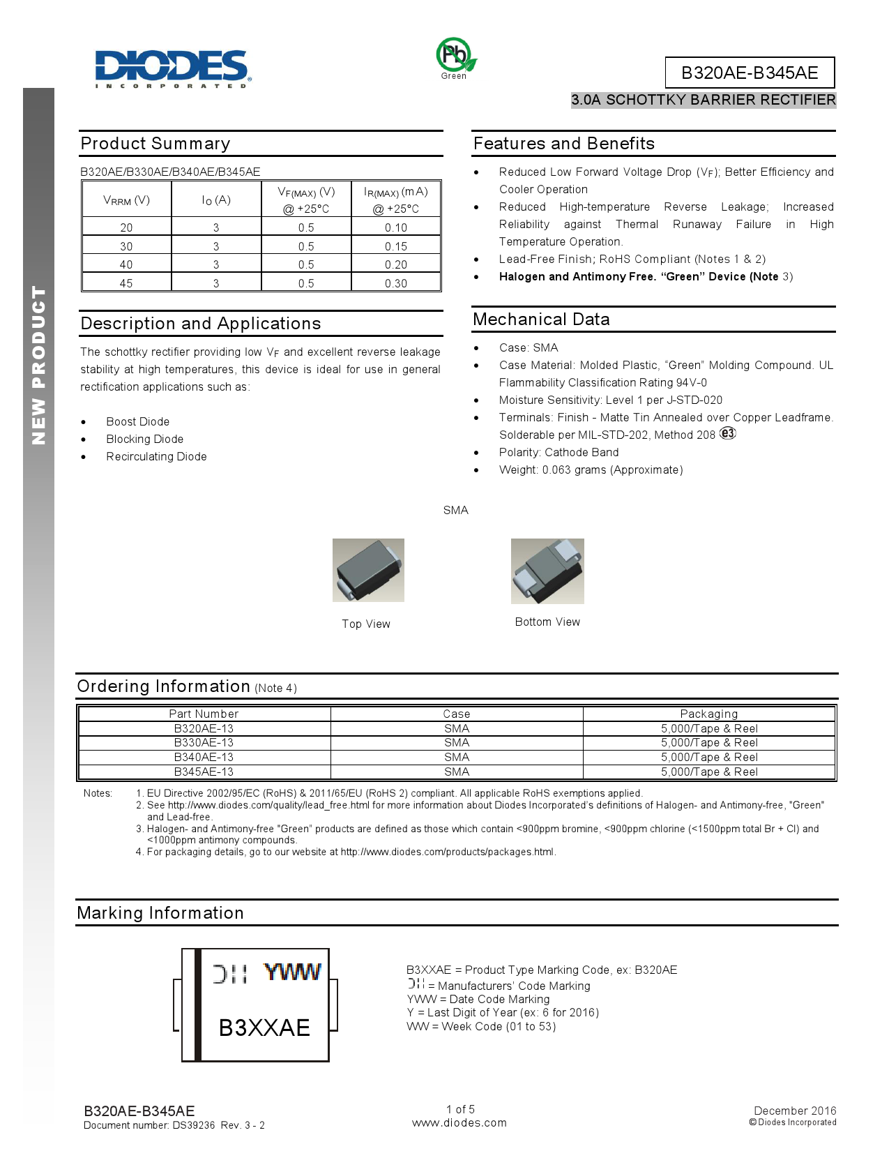 B340AE-13_（DIODES(美台)）B340AE-13中文资料_价格_PDF手册-立创电子商城