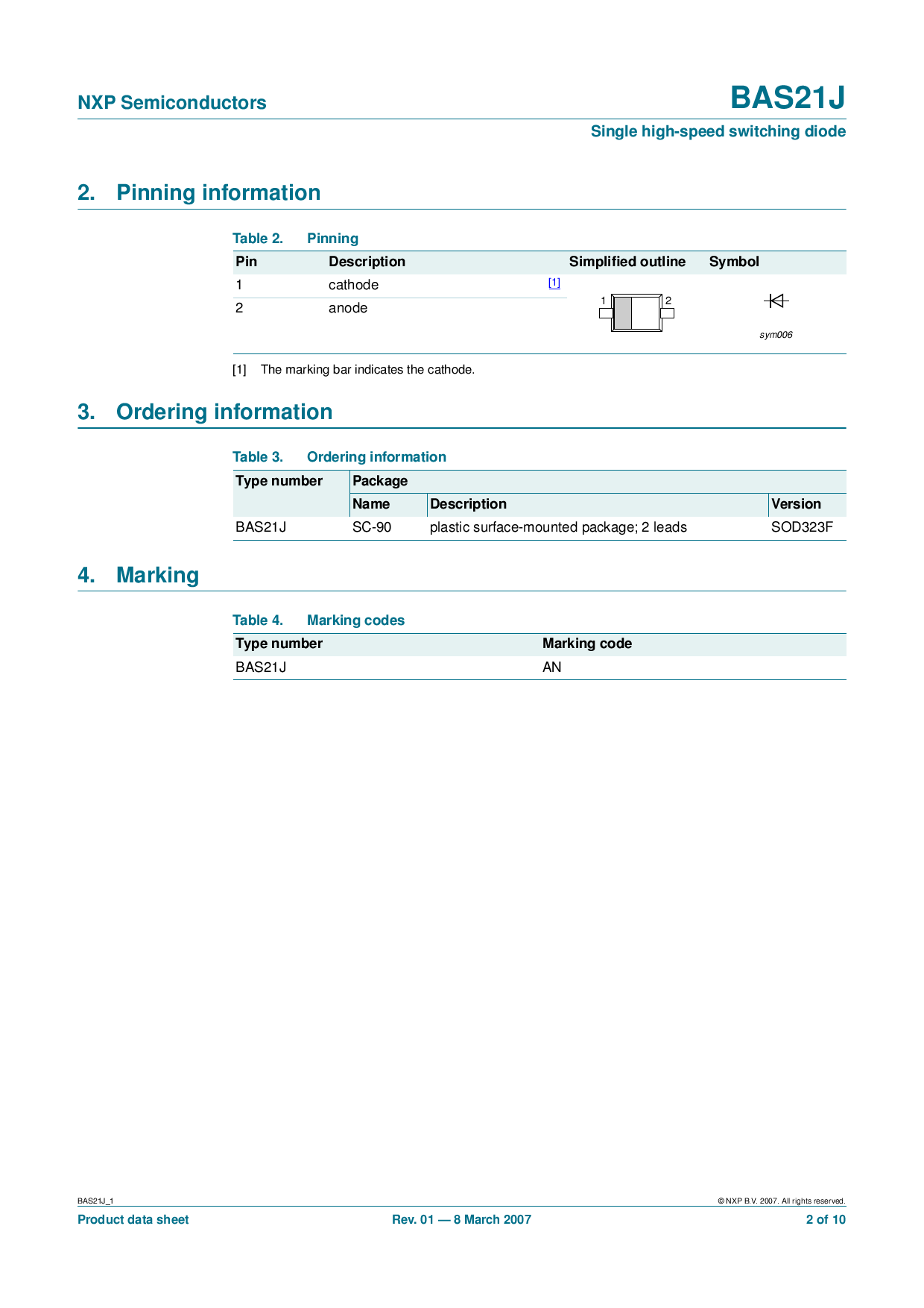 BAS21J,115_（Nexperia(安世)）BAS21J,115中文资料_价格_PDF手册-立创电子商城