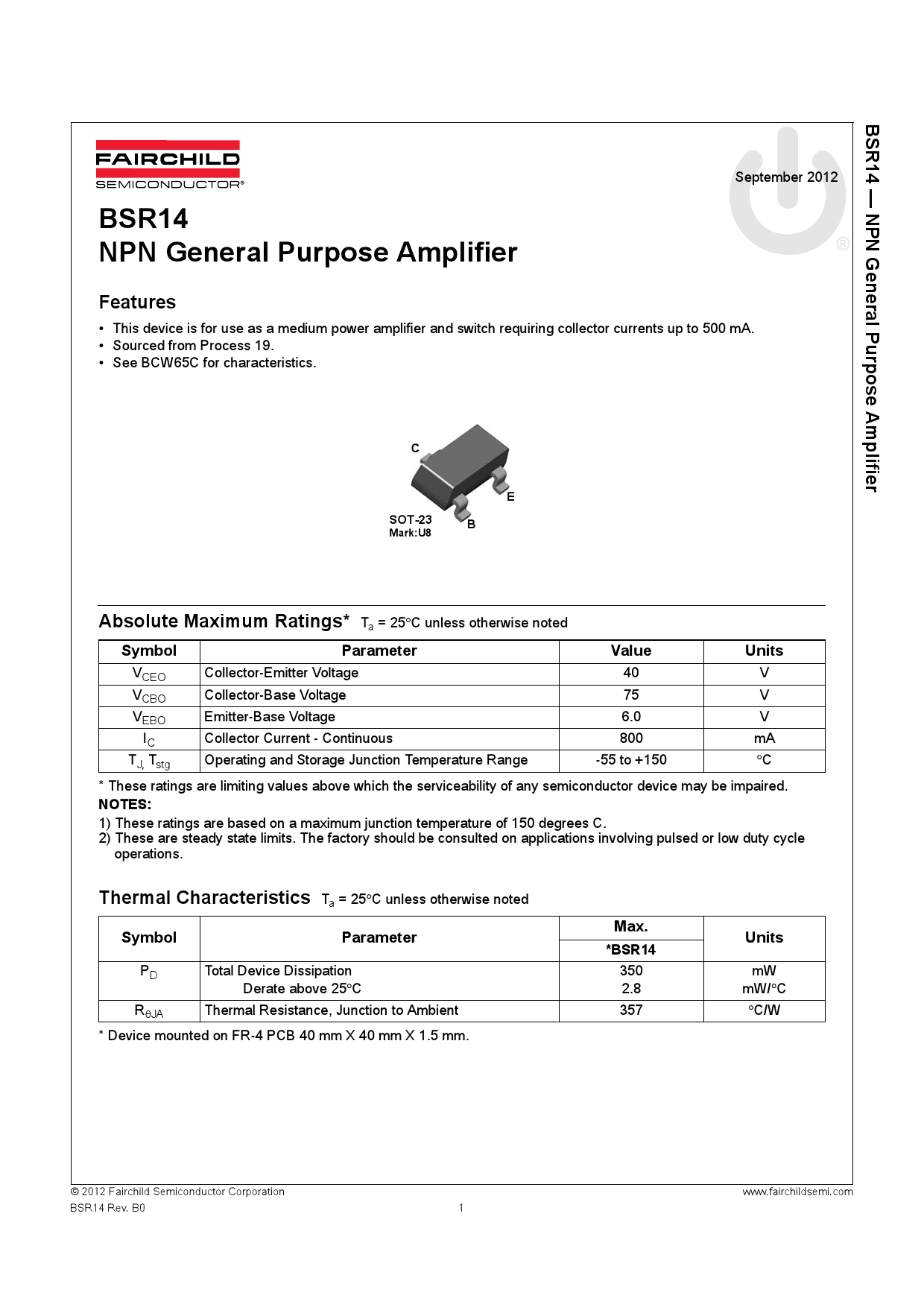 BSR14_（ON(安森美)）BSR14中文资料_价格_PDF手册-立创电子商城