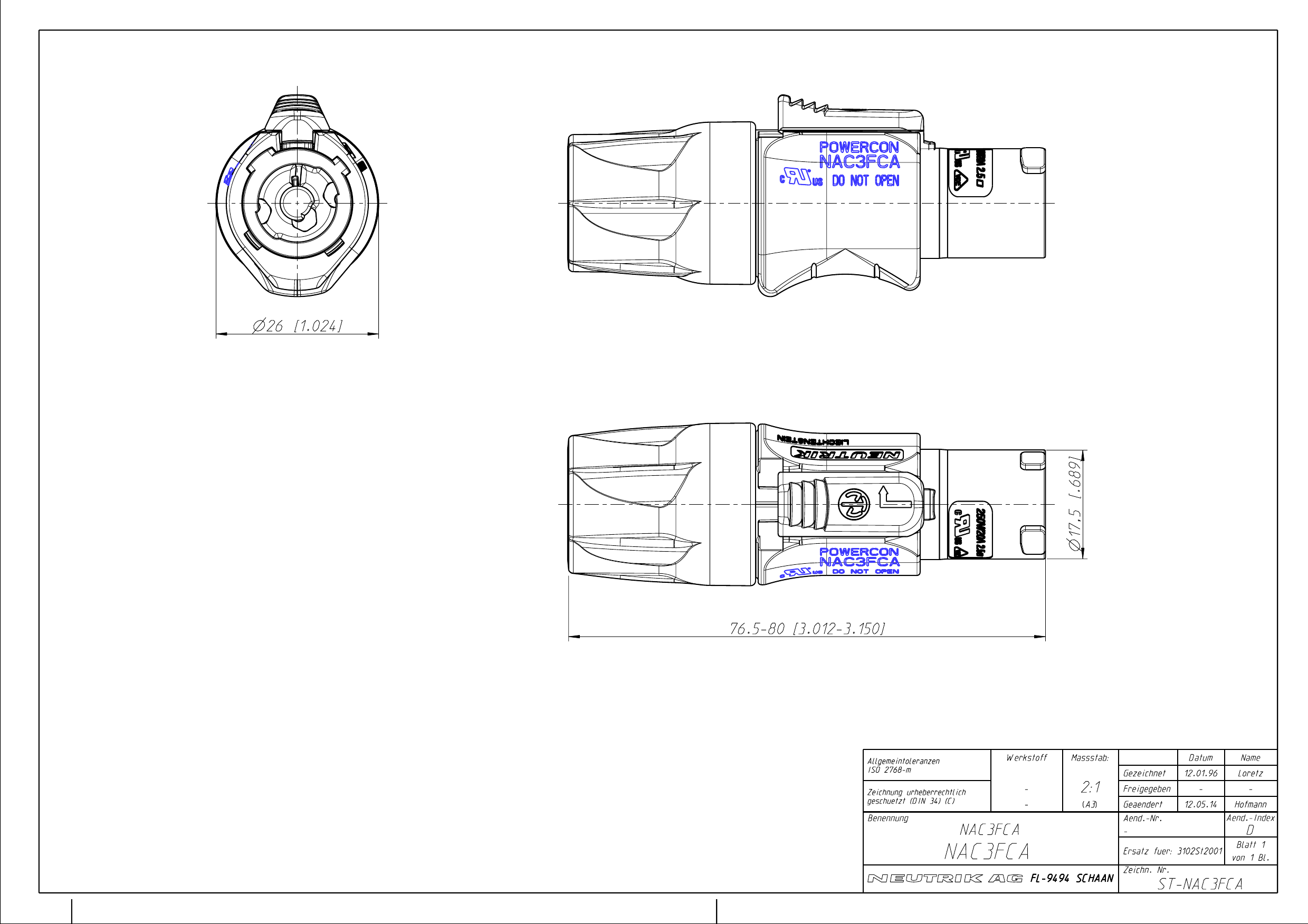 NAC3FCA_（NEUTRIK(优曲克)）NAC3FCA中文资料_价格_PDF手册-立创电子商城