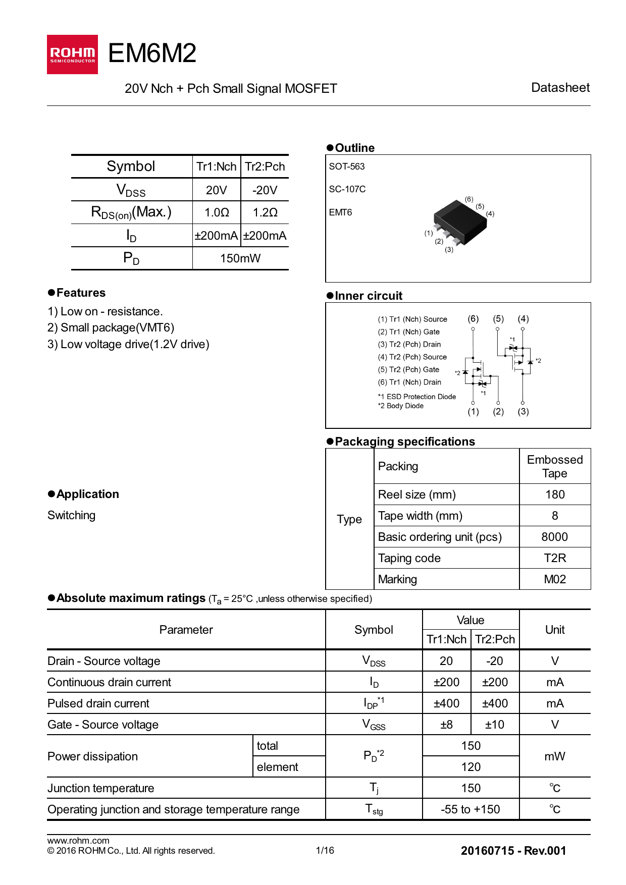 EM6M2T2R_（ROHM(罗姆)）EM6M2T2R中文资料_价格_PDF手册-立创电子商城