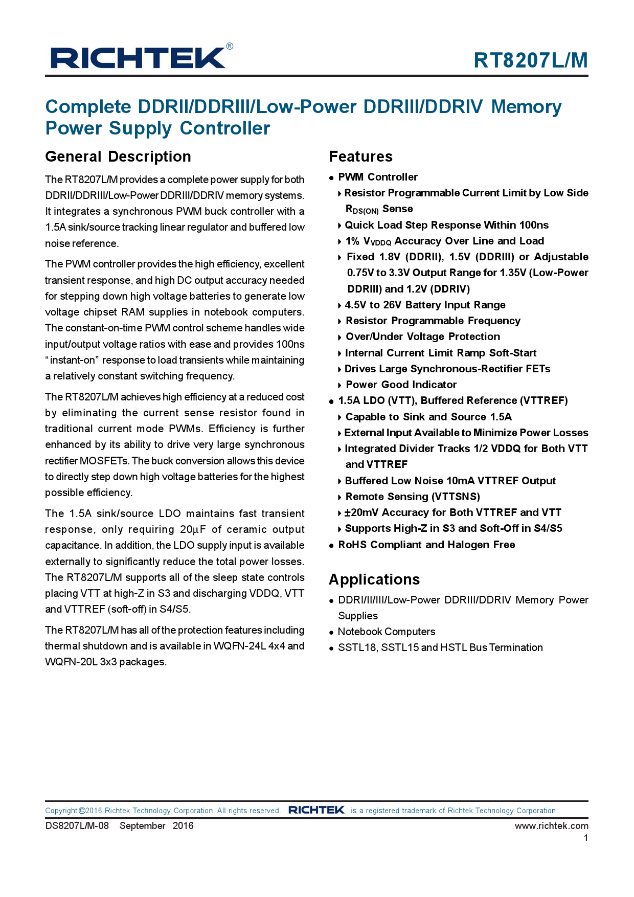 RT8207MZQW_（RICHTEK(立锜)）RT8207MZQW中文资料_价格_PDF手册-立创电子商城